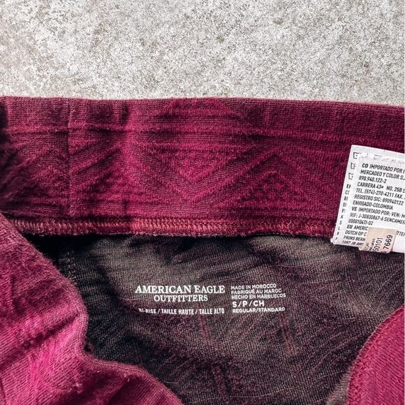 American Eagle High Rise Textured Legging Red Size Small - Picture 5 of 7